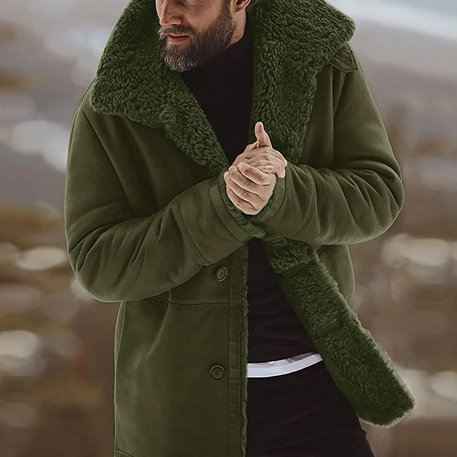 DuDubaby Vintage Jacket for Mens Men's Casual Hoodie Long Sleeve Sweatshirt Jacket Plush Jacket Sweater Top