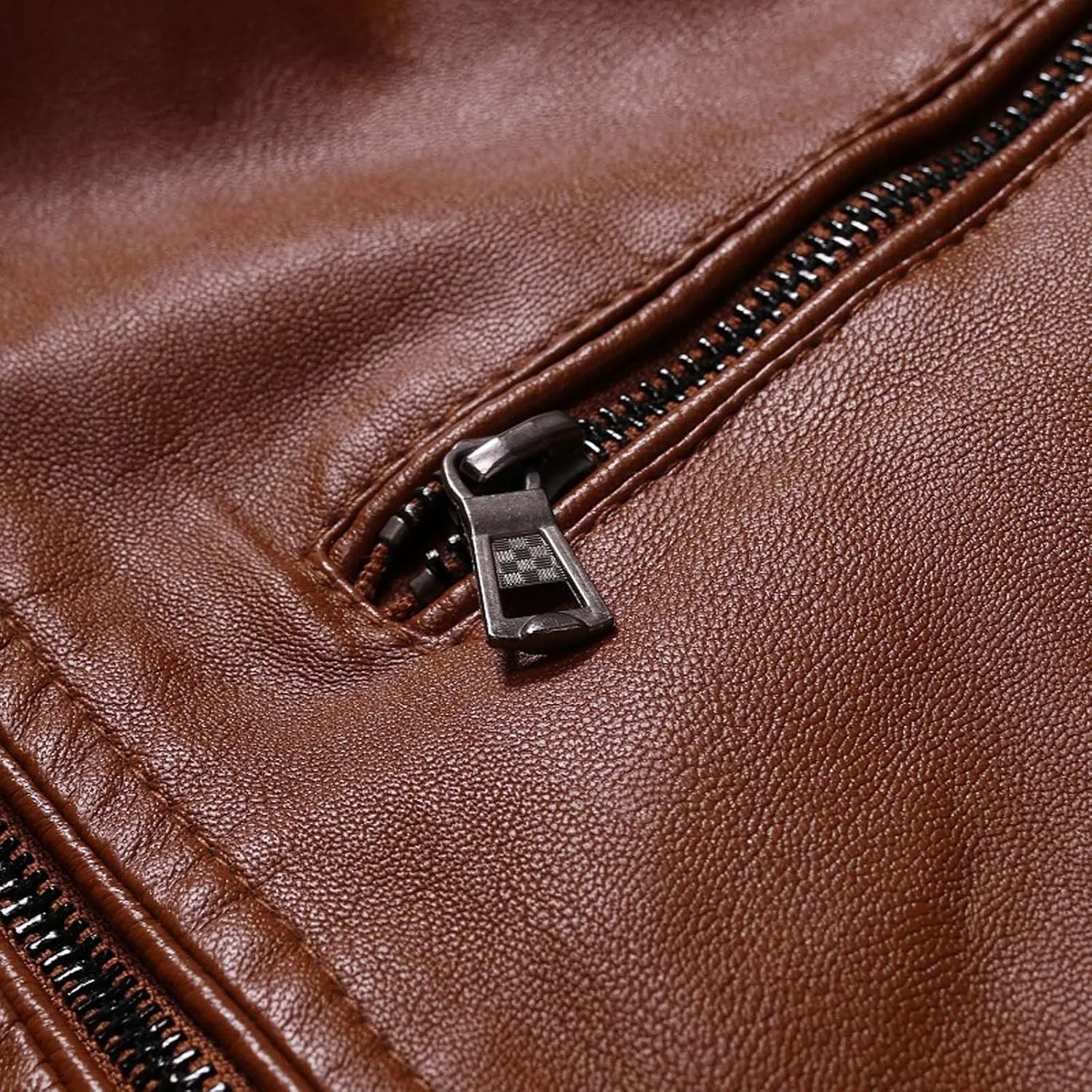 DuDubaby Winter Men's Casual Stand Collar Leather Jacket Coat Mens Lightweight Jacket