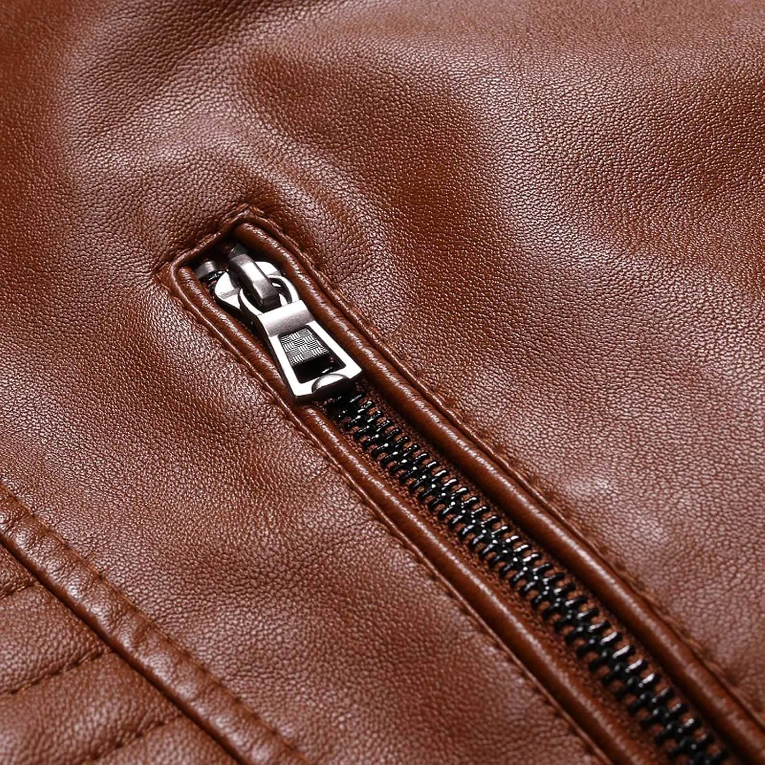 DuDubaby Winter Men's Casual Stand Collar Leather Jacket Coat Mens Lightweight Jacket