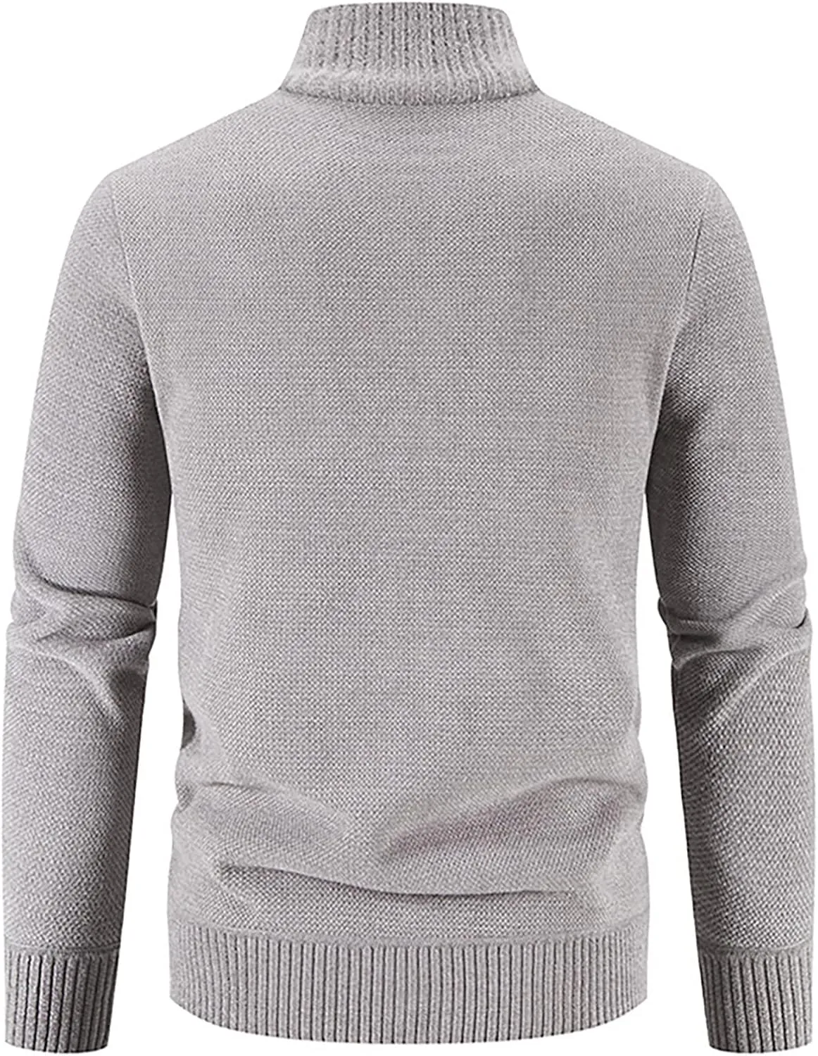 DuDubaby Winter Sweater Cardigan Men's Plush Thickened Sweater Stand Collar Zipper Loose Warm Coat