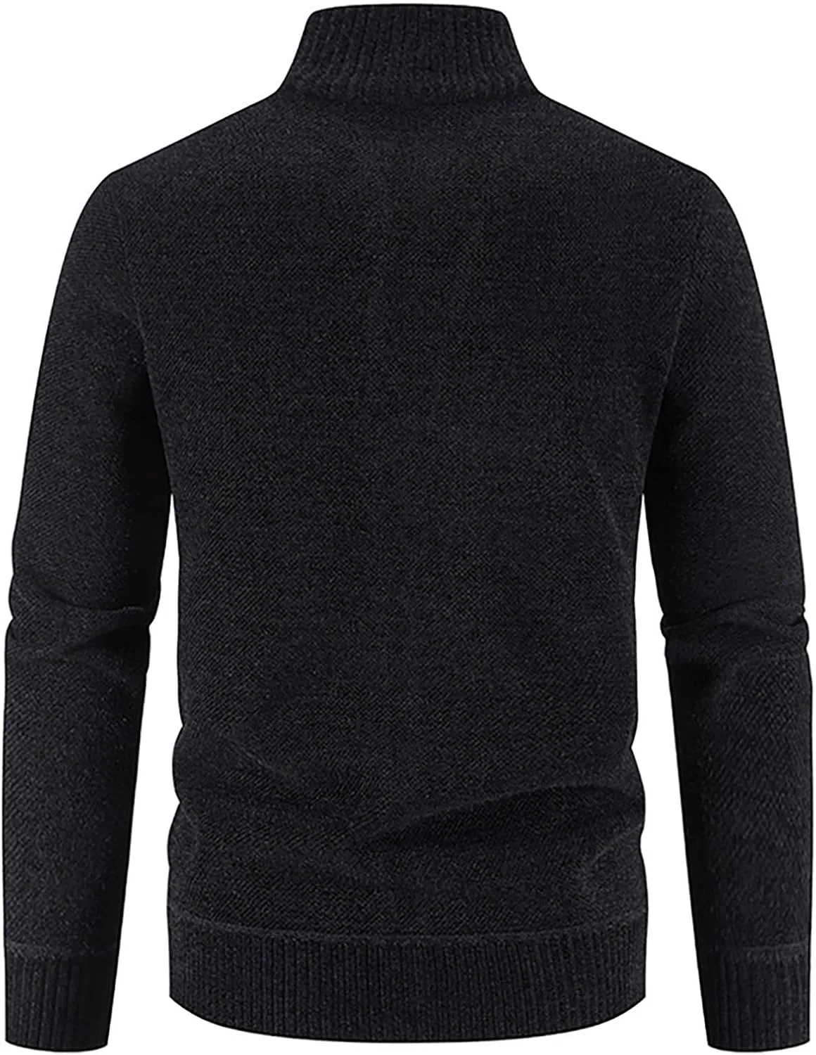 DuDubaby Winter Sweater Cardigan Men's Plush Thickened Sweater Stand Collar Zipper Loose Warm Coat
