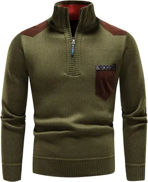 DuDubaby Winter Sweater Cardigan Men's Plush Thickened Sweater Stand Collar Zipper Loose Warm Coat