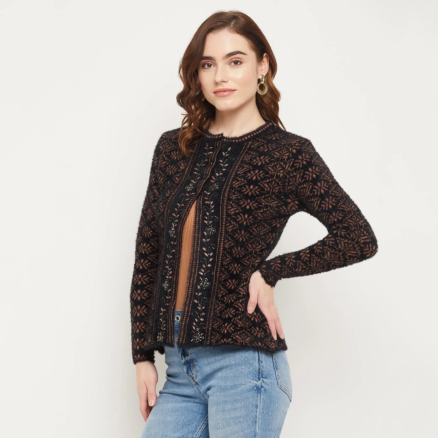 Duke Stardust Women Self Design Cardigan (SDS1048)