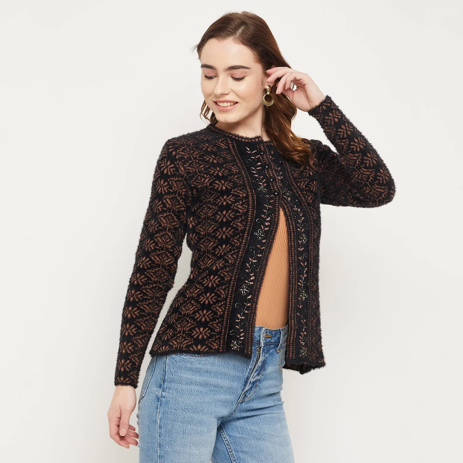 Duke Stardust Women Self Design Cardigan (SDS1048)