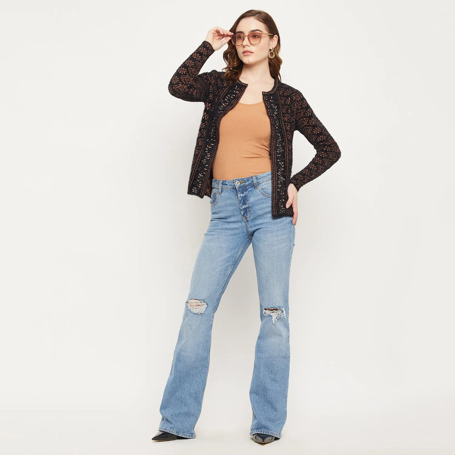 Duke Stardust Women Self Design Cardigan (SDS1048)
