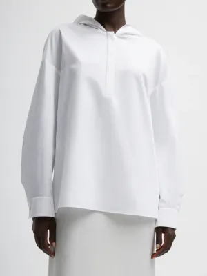 Eco Poplin Hooded Shirt - White