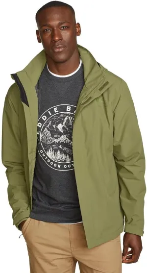 Eddie Bauer Men's Packable Rainfoil Waterproof Rain Jacket, Waterproof, Olive, Large