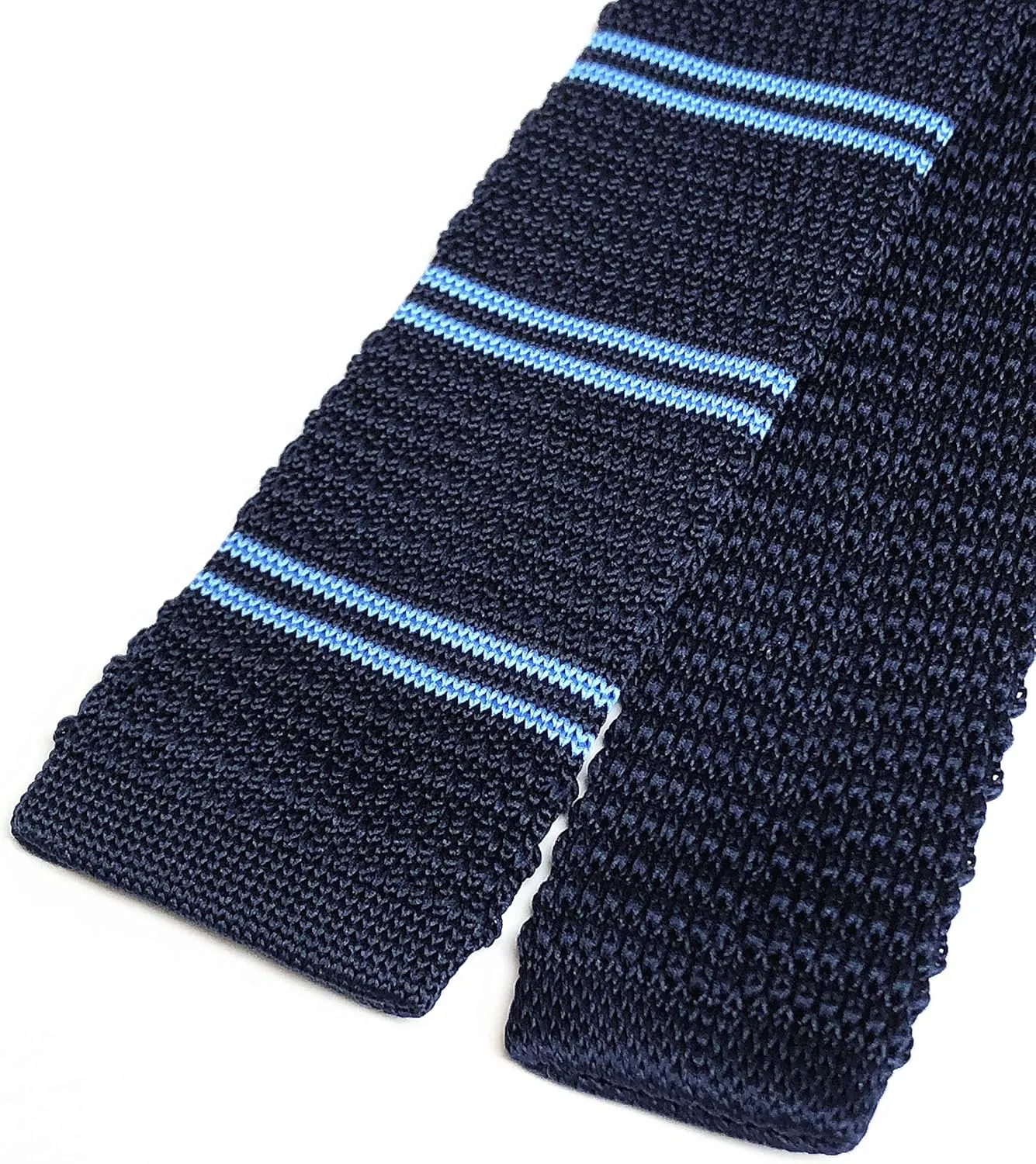 Elfeves Men's Skinny Knit Tie Vintage Smart Striped Patterned Casual Necktie 2" Various Design