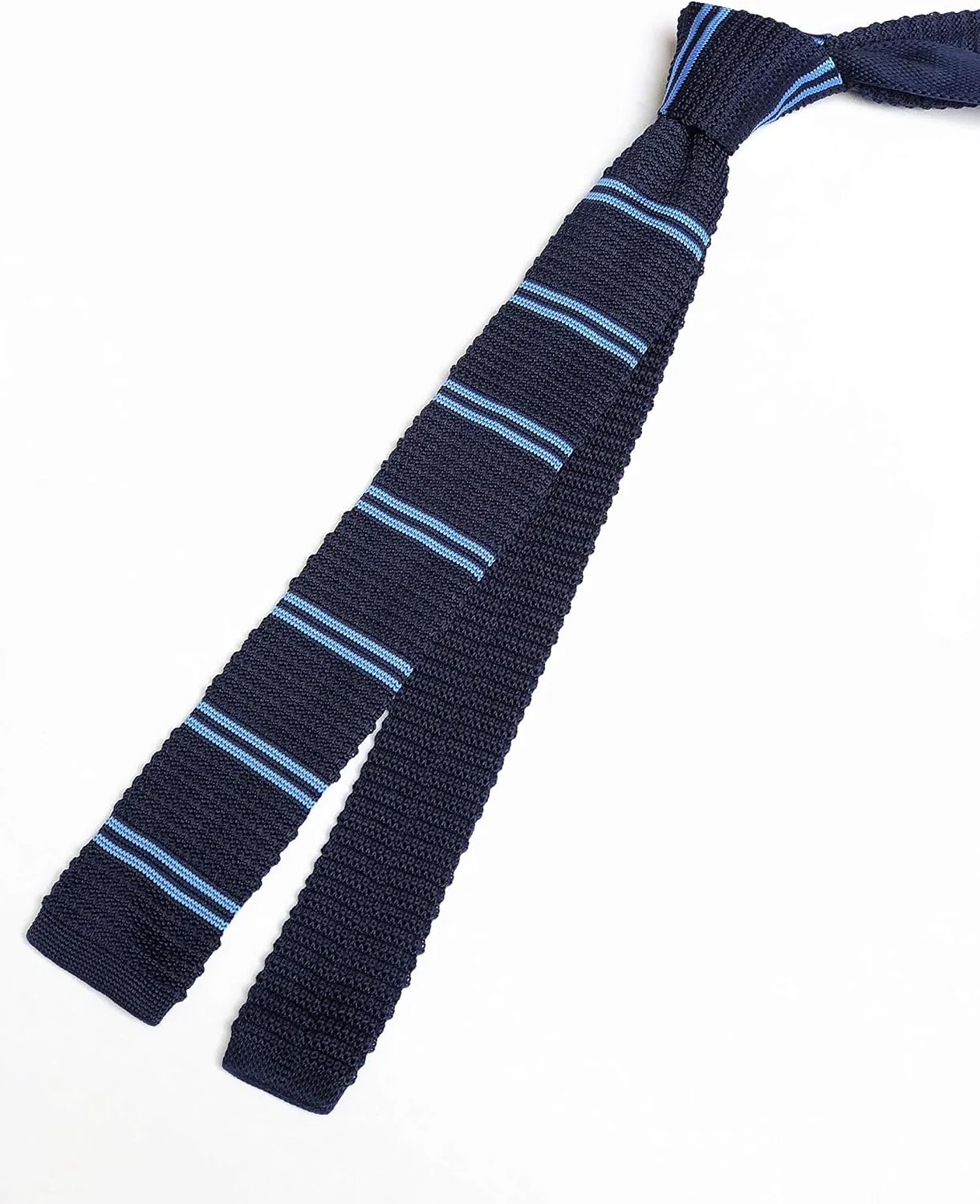 Elfeves Men's Skinny Knit Tie Vintage Smart Striped Patterned Casual Necktie 2" Various Design