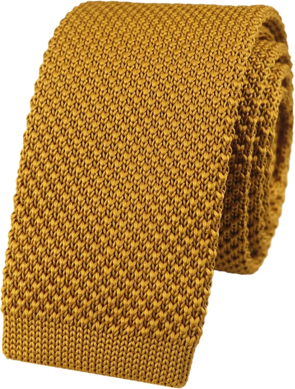 Elfeves Men's Solid Color Knit Tie Skinny Formal Flat-end Smart Sock Neckties