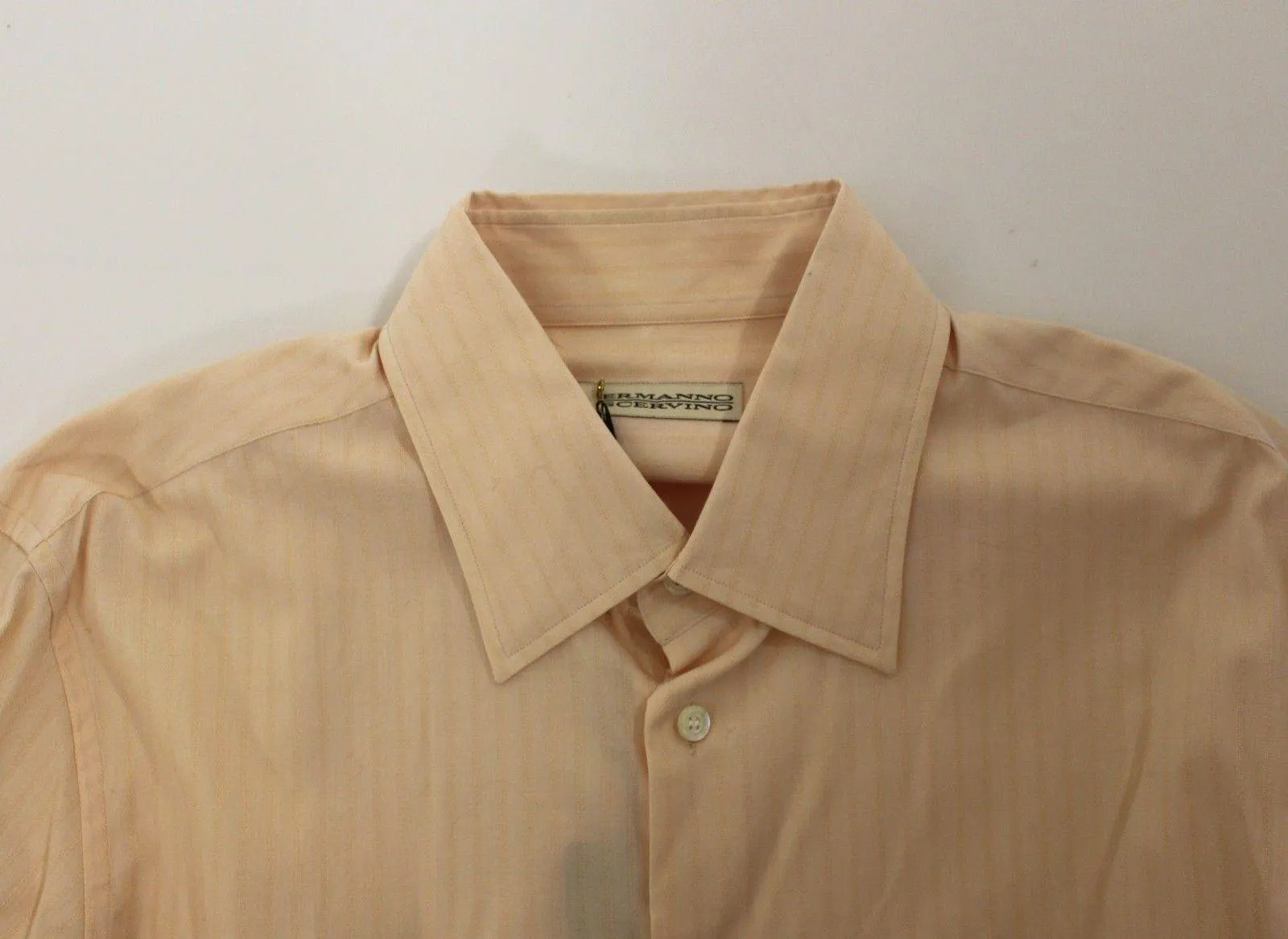 Ermanno Scervino Orange Cotton Striped Casual Shirt Top