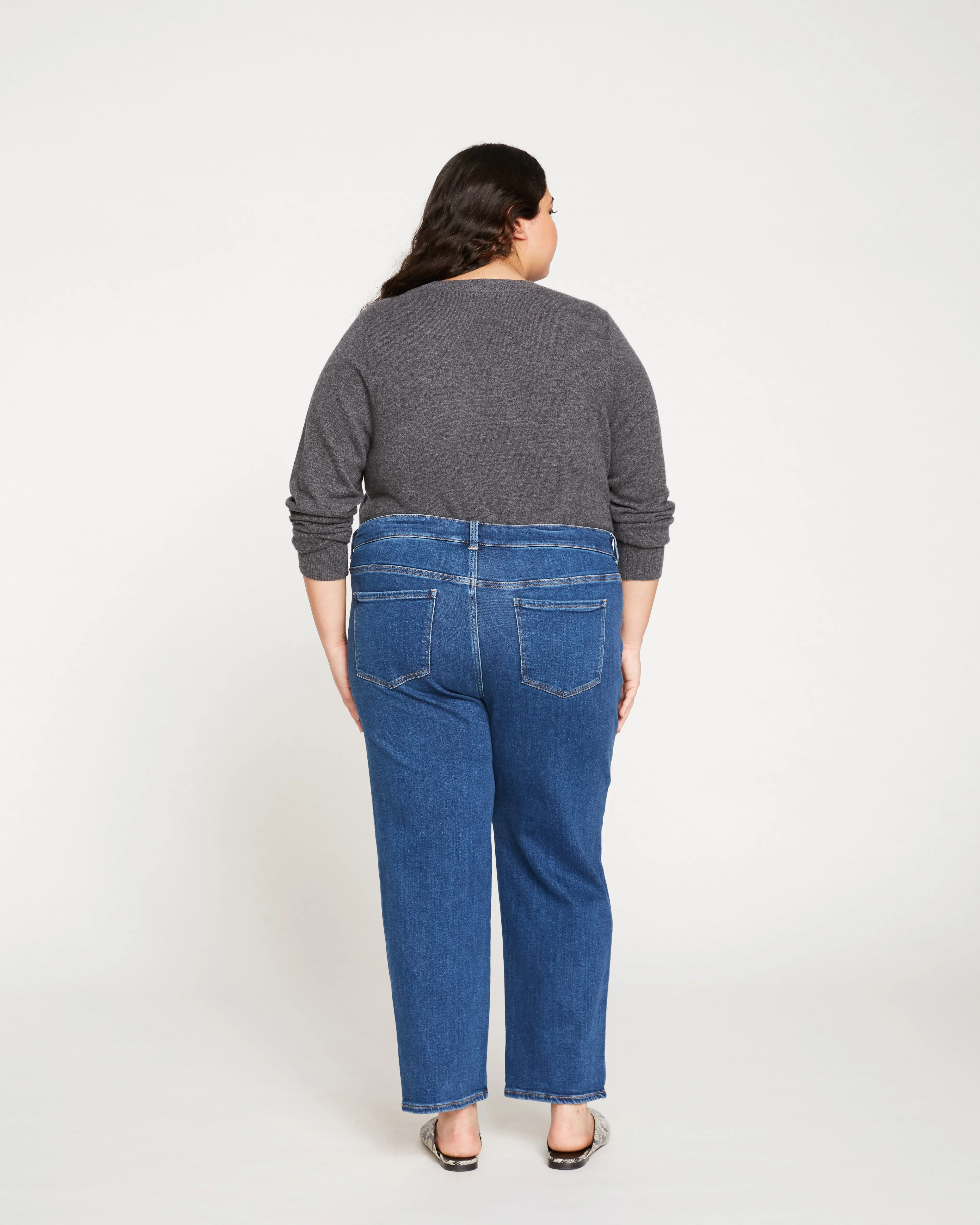 Etta High Rise Straight Leg Jeans 28 Inch - Aged Indigo