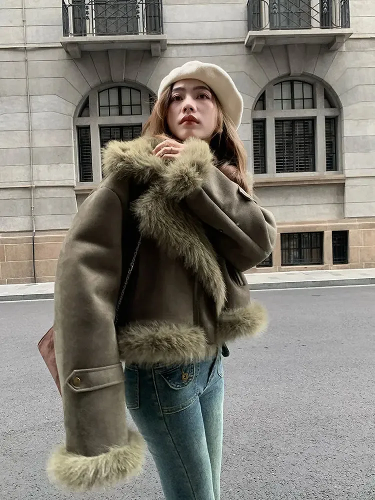 Faux Suede Leather Jacket