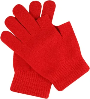 Fingerless Gloves Winter Warm Knit Gloves Stretchy Full Finger Gloves for Kids Women Men
