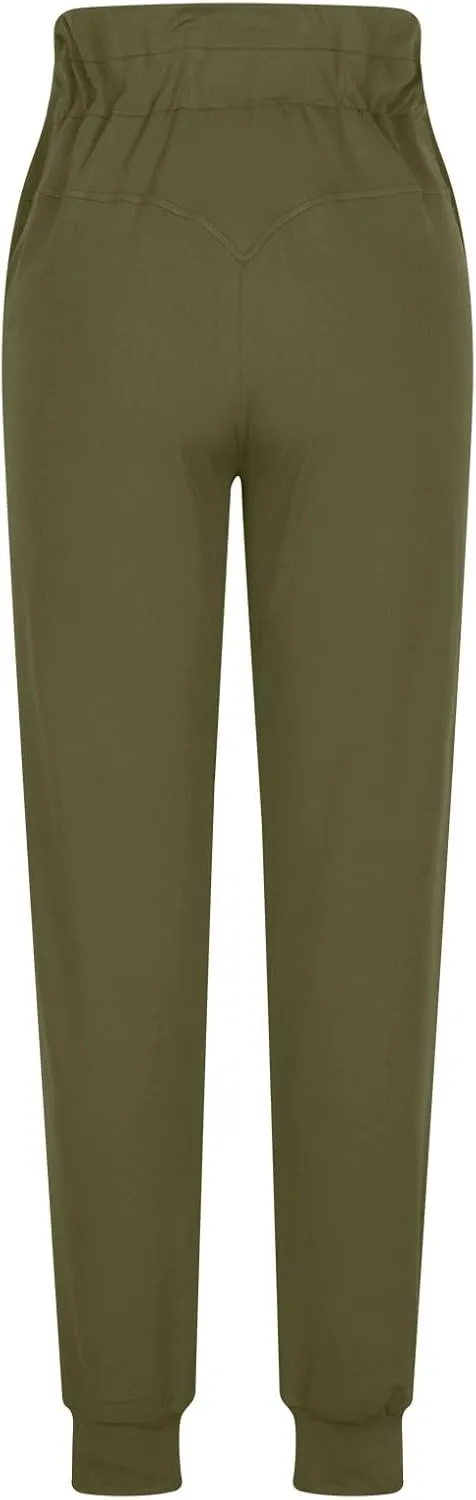 Fleece Lined Joggers for Women, High Waisted Thermal Winter Warm Pants Sweatpants Running Hiking Pants with Pockets
