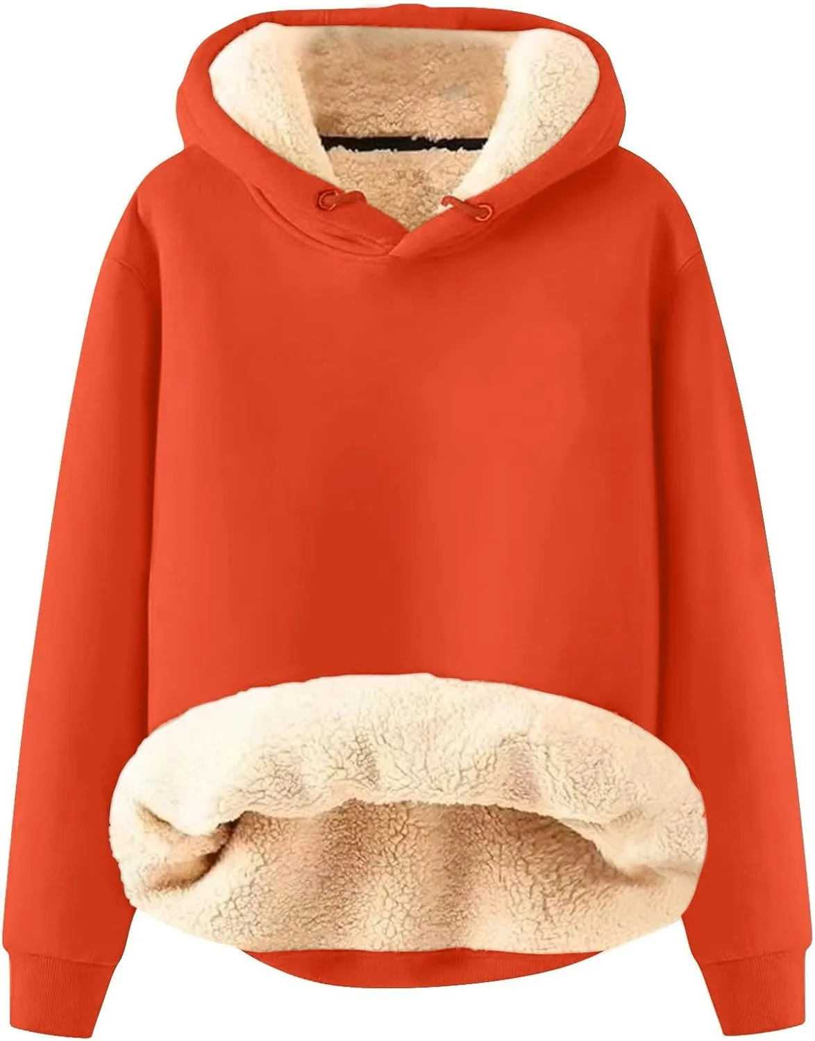 Fleece Lined Sweatshirts Hoodie for Men Crewneck Warm Sherpa Thermal Pullover/Zip Hoodie Winter Clothes