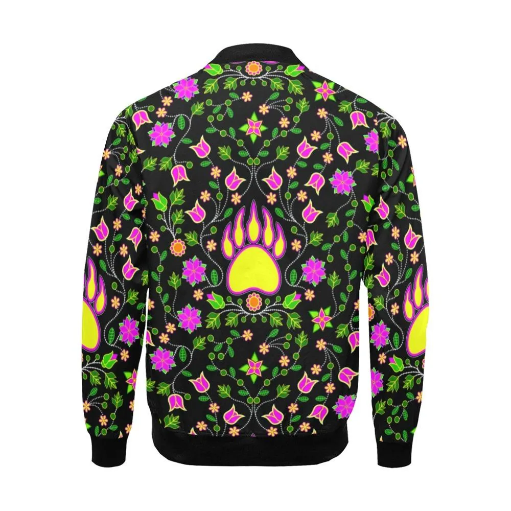 Floral Bearpaw Pink and Yellow Bomber Jacket for Men