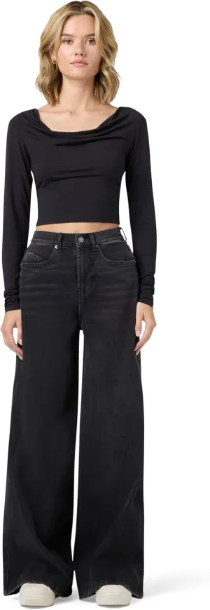 florence by mills Women's Total Softie Denim Wide Leg Jeans