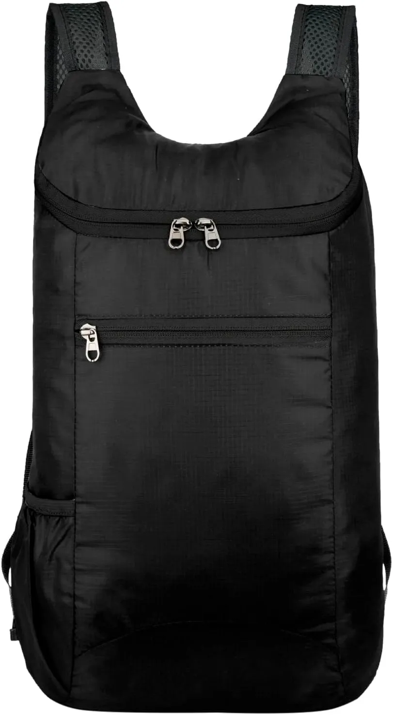 Folding Hiking Backpack Outdoor Custom Travel Bag With Sport Bag Gym Men Lightweight Sport Large (Black, One Size)