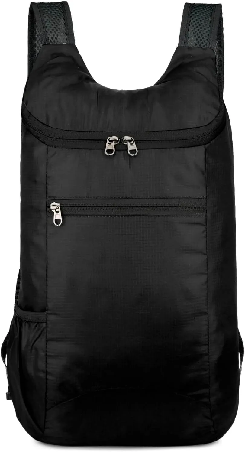 Folding Hiking Backpack Outdoor Custom Travel Bag With Sport Bag Gym Men Lightweight Sport Large (Black, One Size)