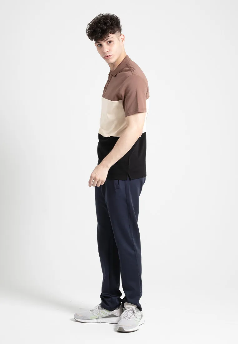 Forest Premium Weight Cotton Polo Tee 220gsm Interlock Knitted Colour Block Short Sleeve | Baju T Shirt Lelaki - 23851