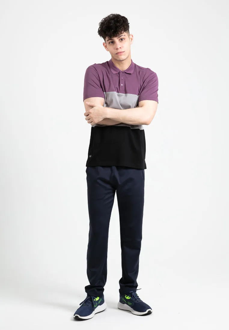 Forest Premium Weight Cotton Polo Tee 220gsm Interlock Knitted Colour Block Short Sleeve | Baju T Shirt Lelaki - 23851