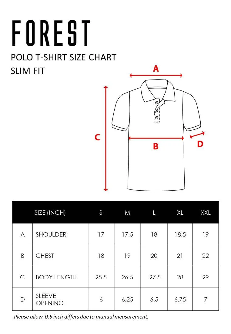 Forest Premium Weight Cotton Polo Tee 220gsm Interlock Knitted Colour Block Short Sleeve | Baju T Shirt Lelaki - 23851