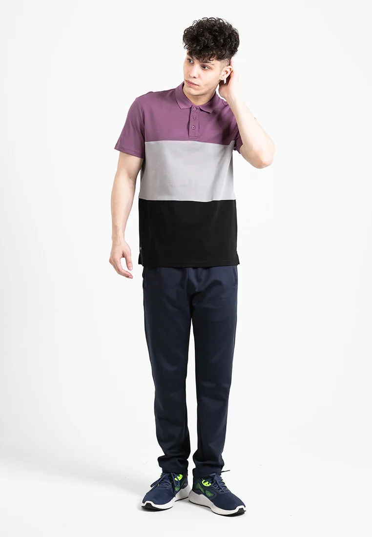 Forest Premium Weight Cotton Polo Tee 220gsm Interlock Knitted Colour Block Short Sleeve | Baju T Shirt Lelaki - 23851