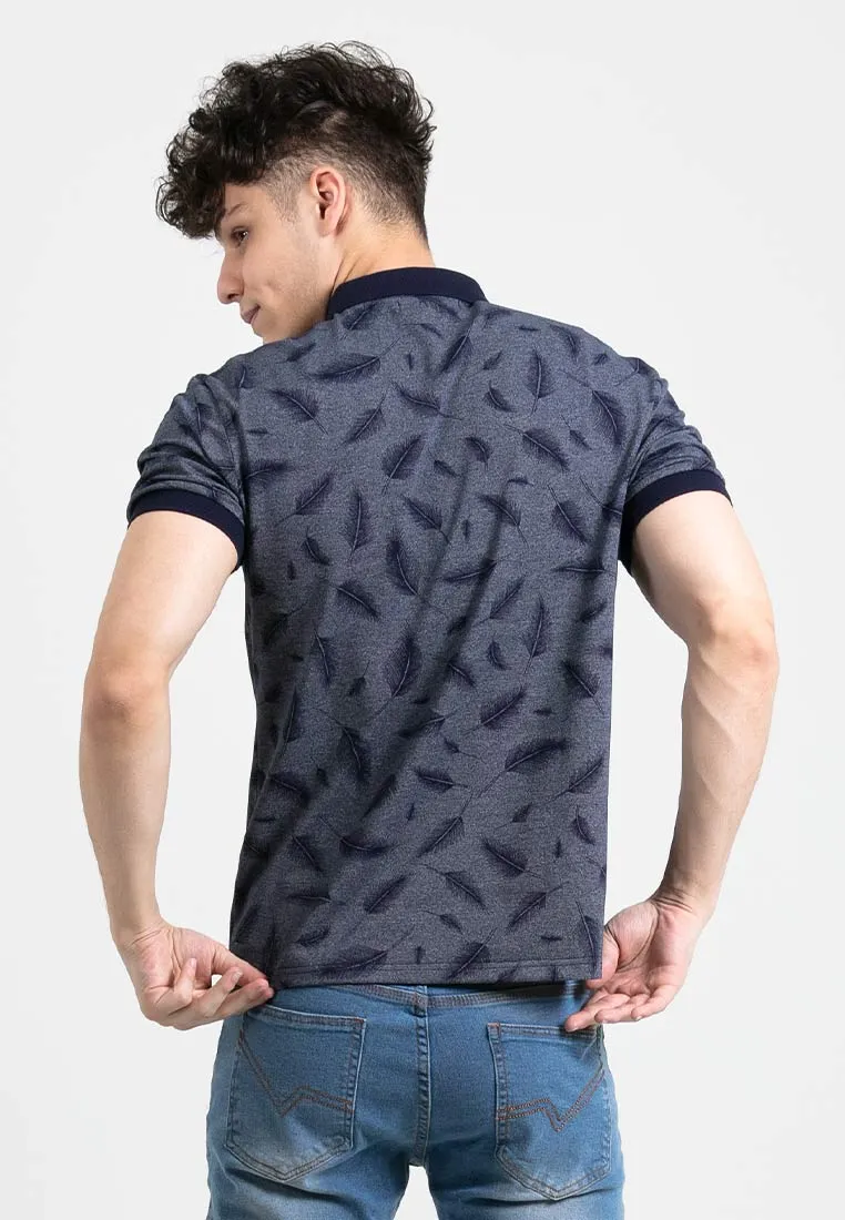 Forest Slim Fit Full Print Polo T Shirt Men Collar Tee | Baju T Shirt Lelaki - 23885
