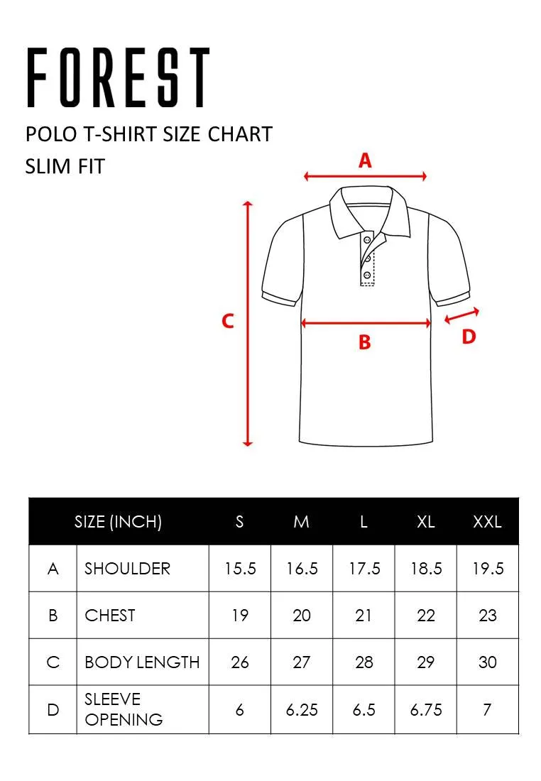 Forest Slim Fit Full Print Polo T Shirt Men Collar Tee | Baju T Shirt Lelaki - 23885