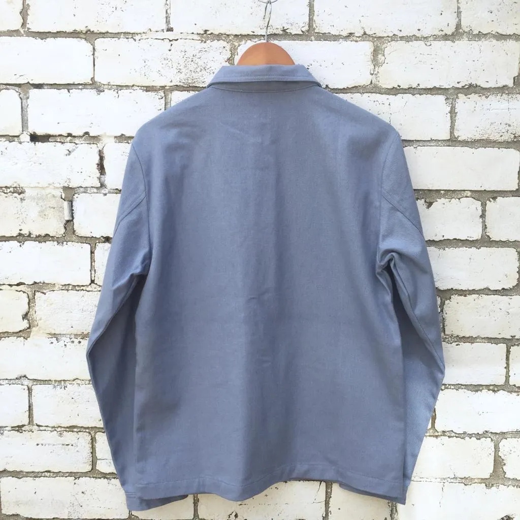 French Cotton Twill Chore Jacket Chalk Blue