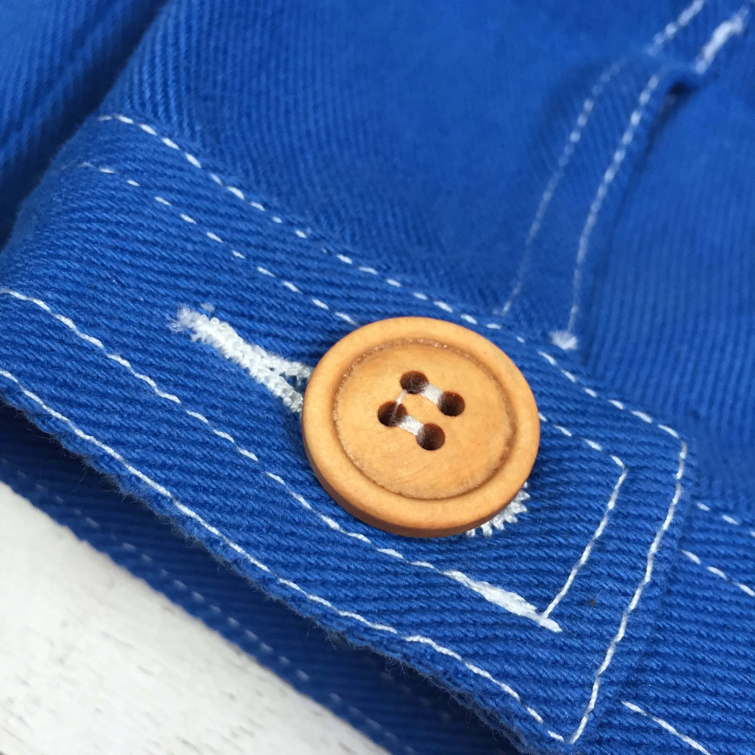 French Cotton Twill Chore Jacket Cobalt Blue