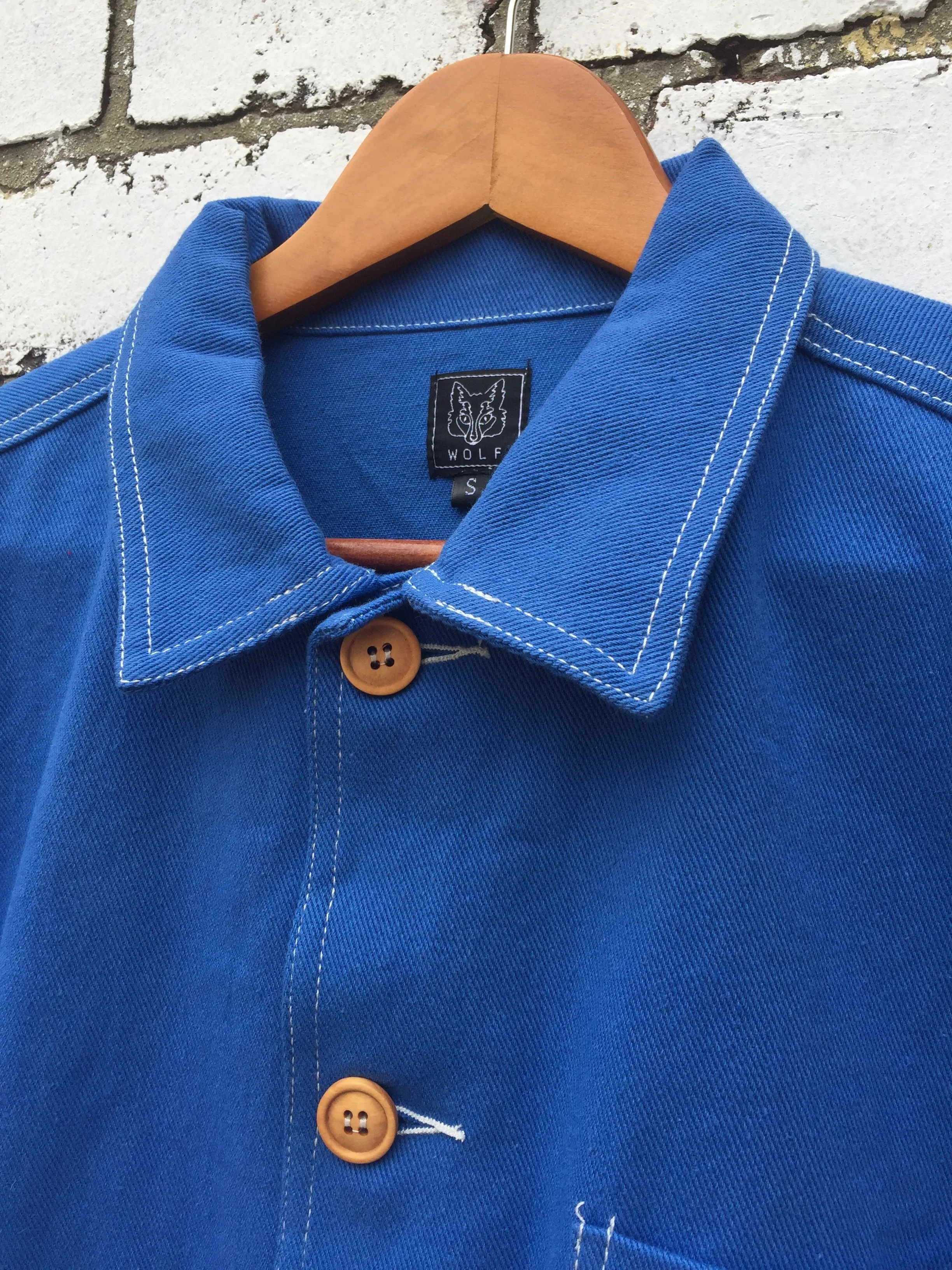 French Cotton Twill Chore Jacket Cobalt Blue