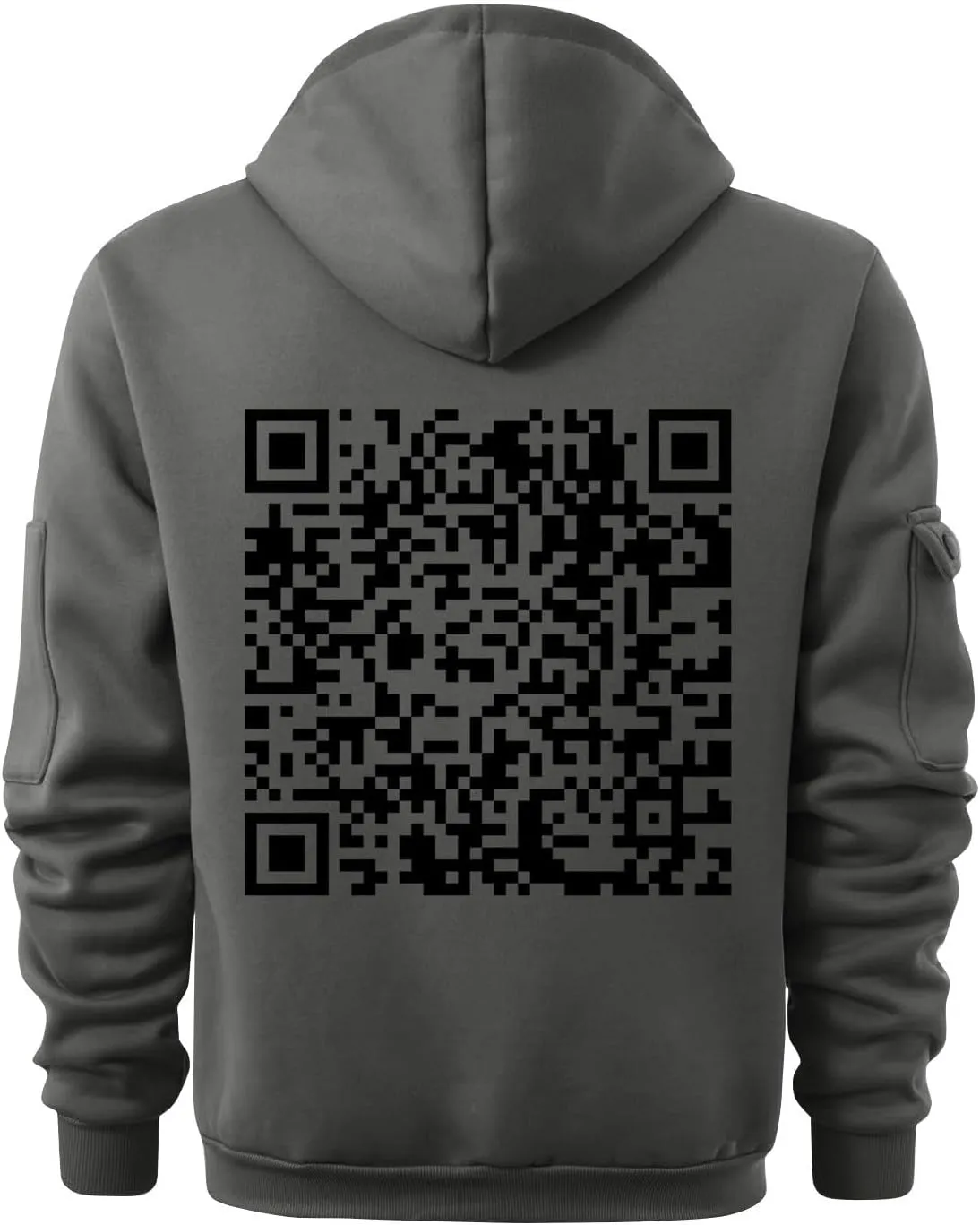 Funny Fu QR Code Hoodie Unisex, Mens 1/4 zip up Fuck You QR Code Hoodies Joke Funny Sweatshirt
