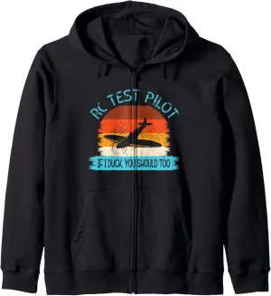 Funny RC Pilot Airplane Aircraft Drone Vintage Zip Hoodie