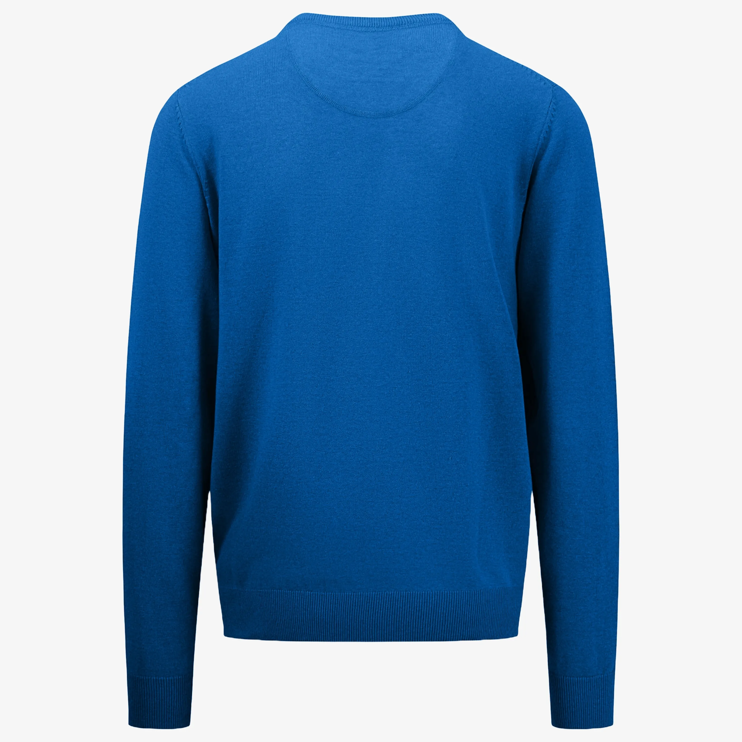 Fynch-Hatton Superfine Cotton Crew Jumper - Strong Blue