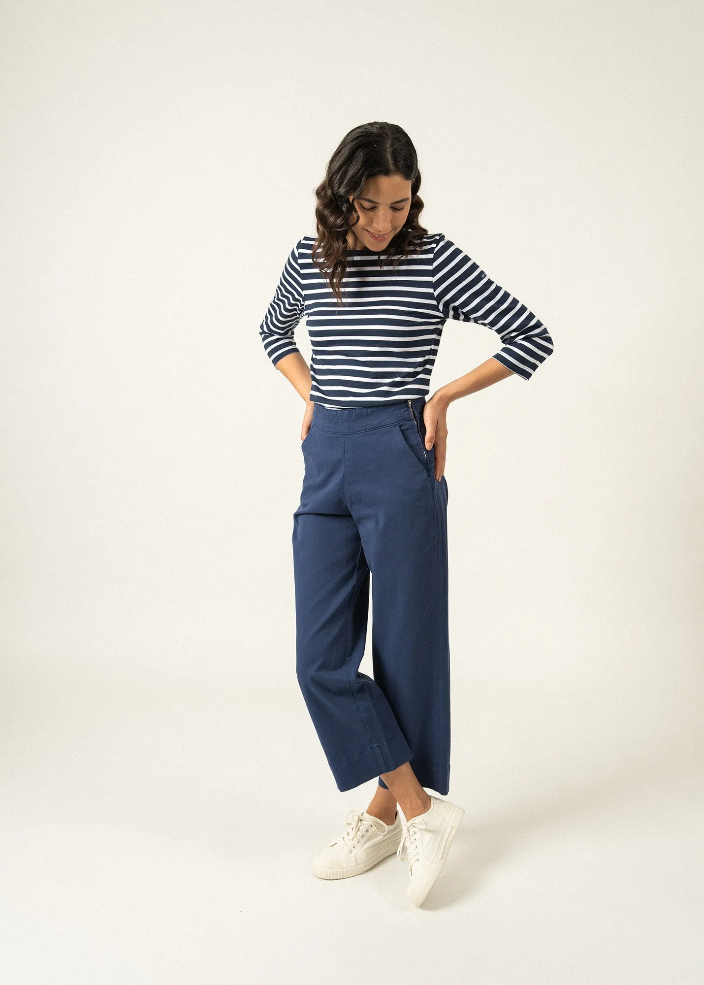 Galathée striped sailor shirt - slim fit, in light cotton (MARINE/NEIGE)