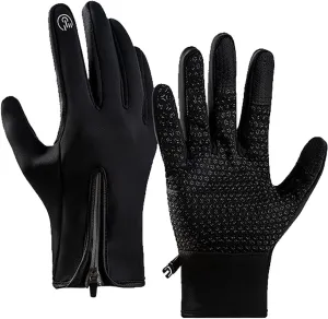 Gloves For Men Winter Gloves Women Men Cold Weather Ski Warm Thermal Snow Gloves Driving Hiking Cycling Insulated (Black, One Size)
