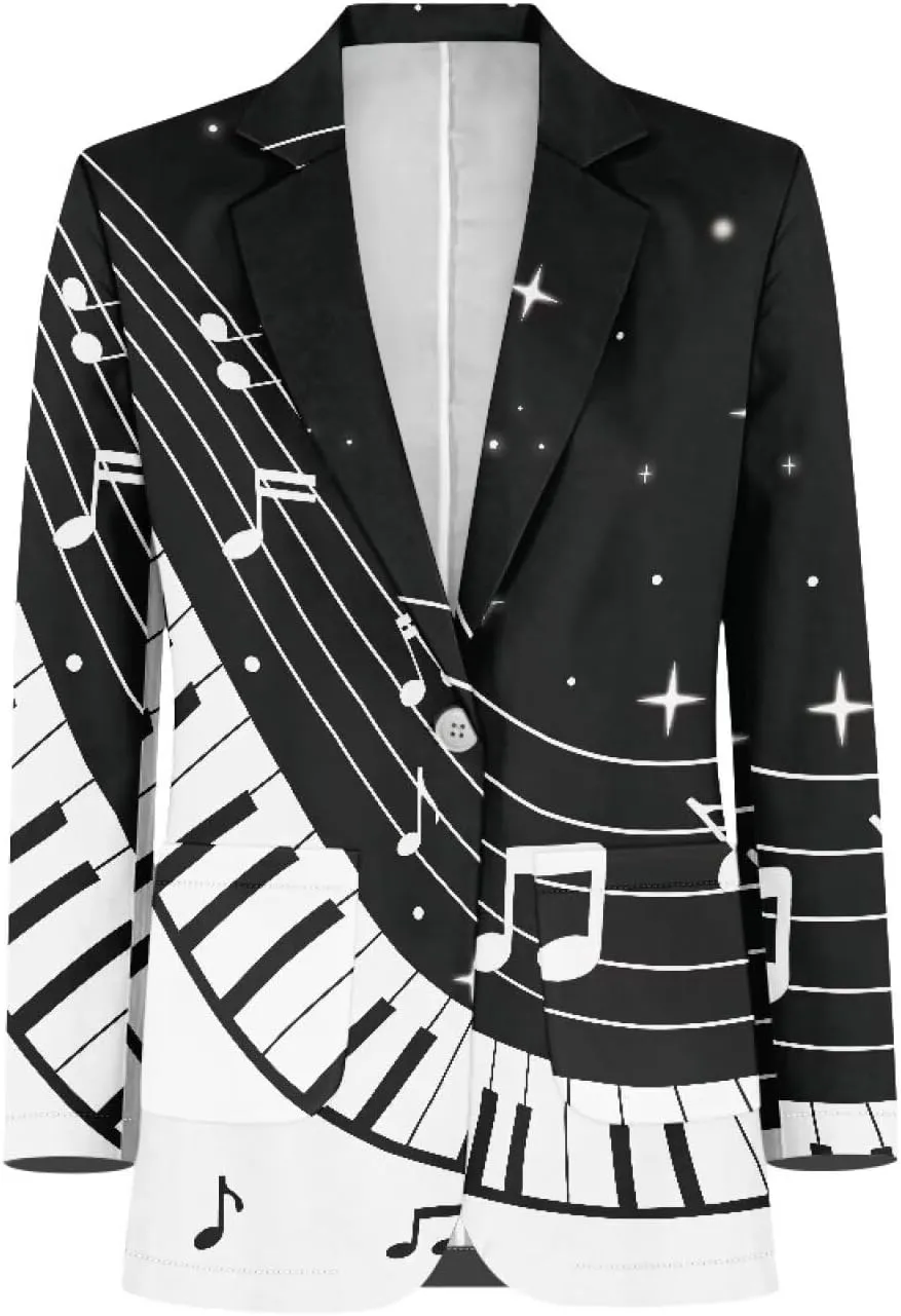 Gomyblomy One Button Formal Dress, Fashion Formal Blazer with Pockets, Casual Sports Jacket for Men