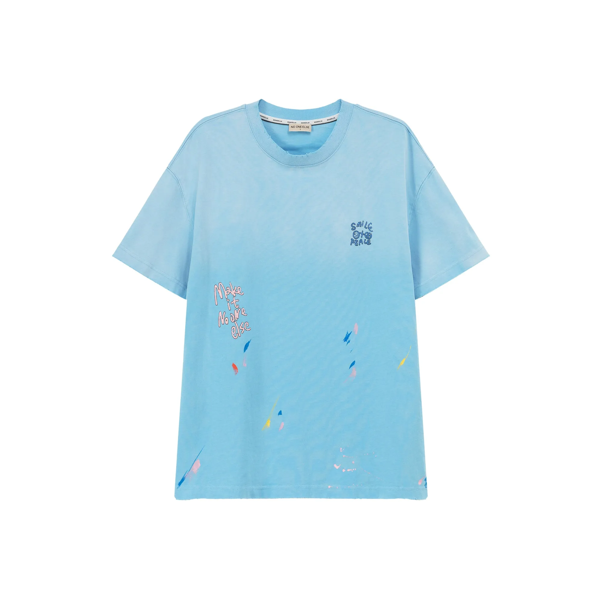Gradient Loose Fit Paint Streaks T-Shirt