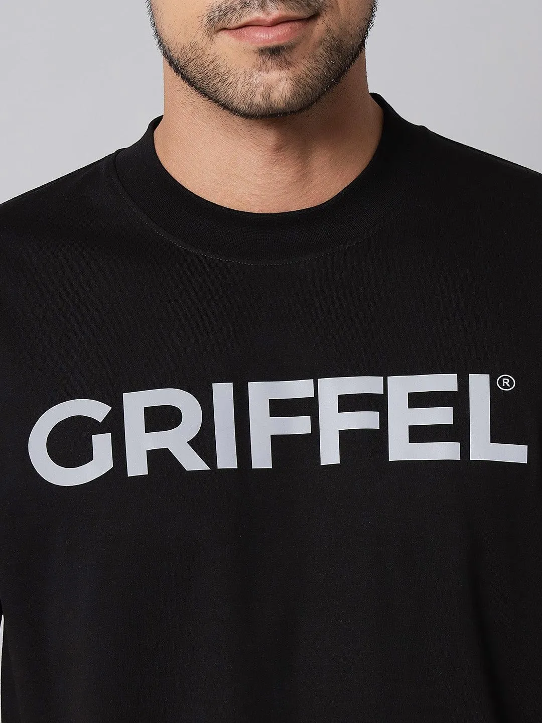 GRIFFEL Men Printed Navy Regular fit T-shirt and Short Set
