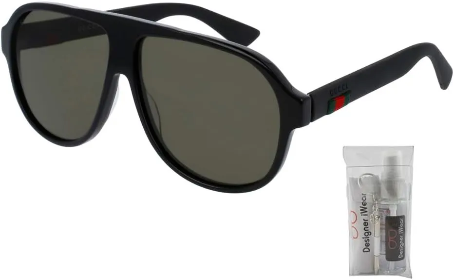 Gucci GG0009S Aviator Sunglasses For Men   BUNDLE with Designer iWear Eyewear Care Kit