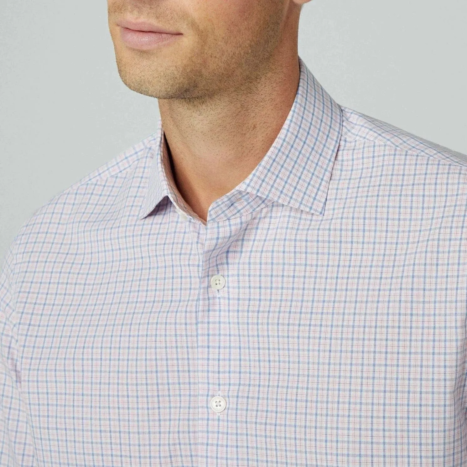 Hackett Melange City Check Shirt in Pink/Blue