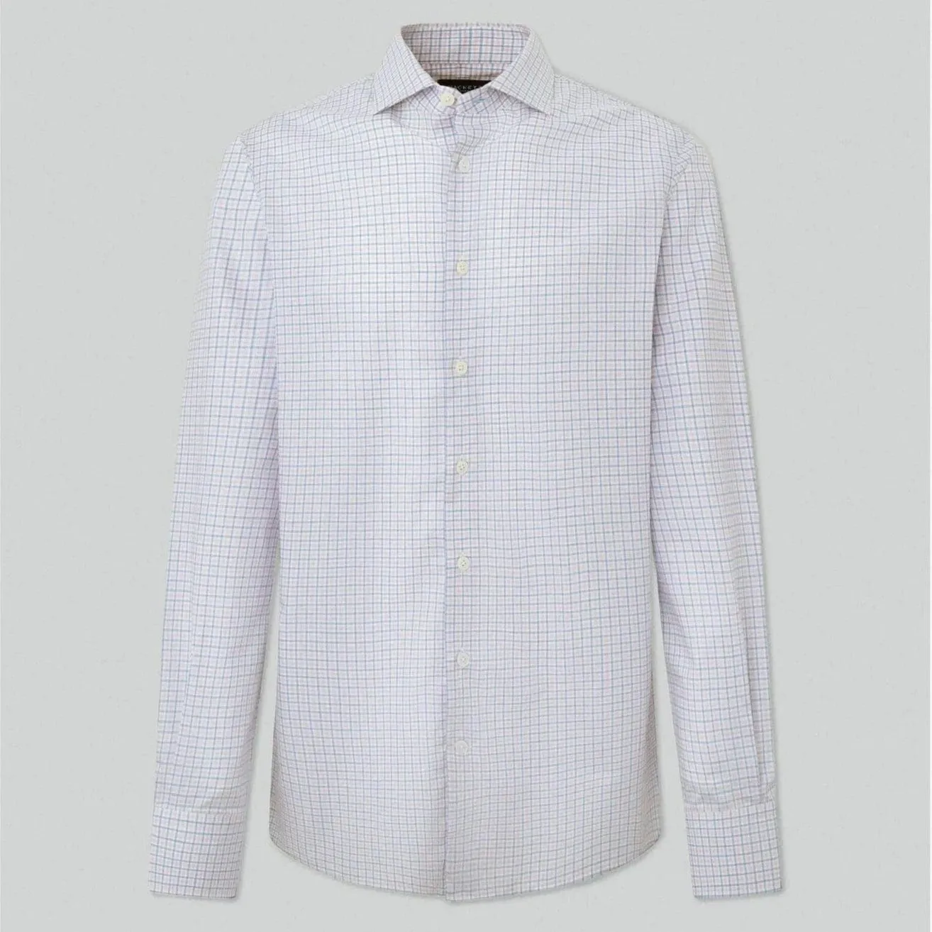 Hackett Melange City Check Shirt in Pink/Blue