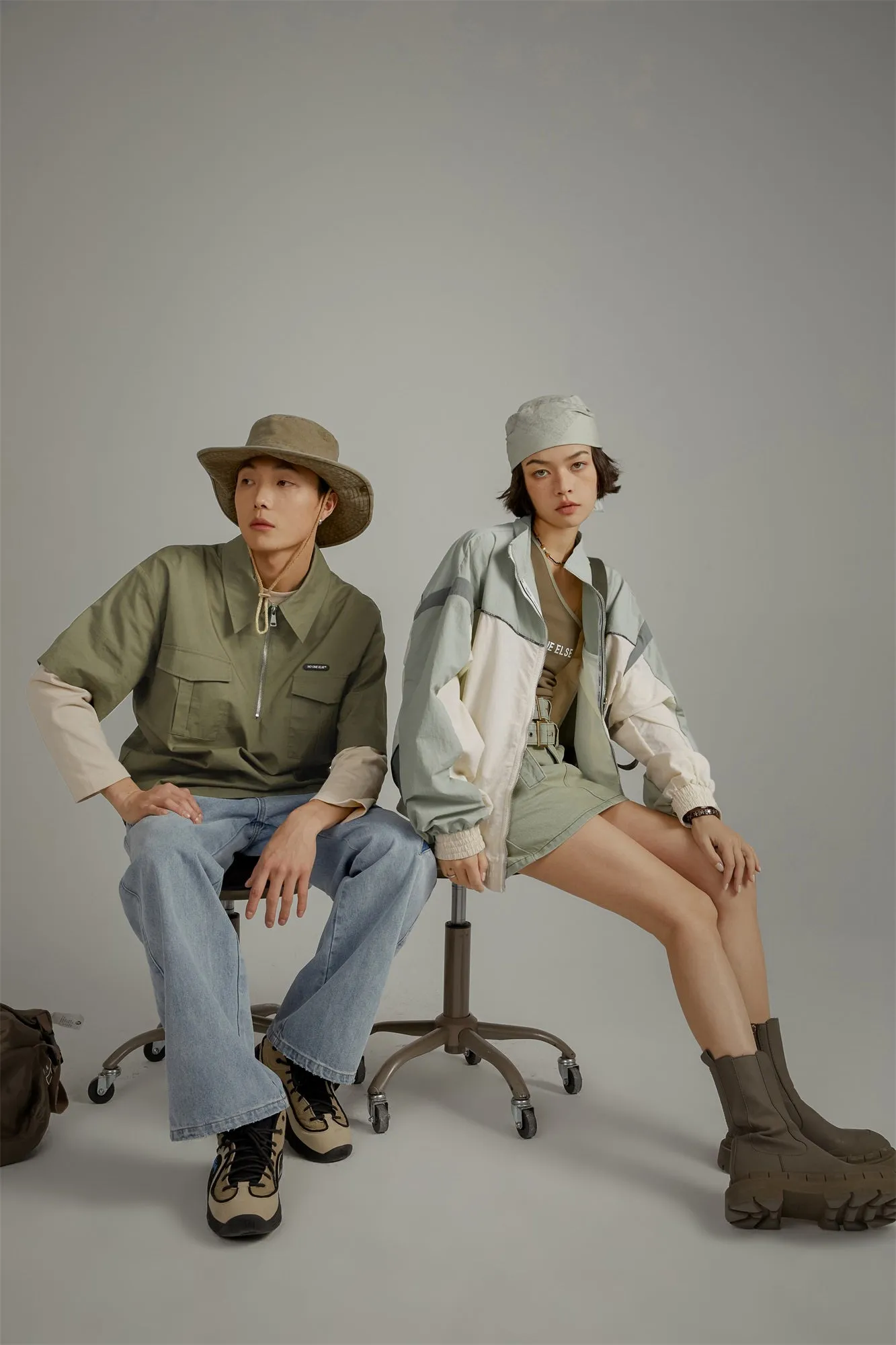 Half-Zip Loose-Fit Anorak Shirt