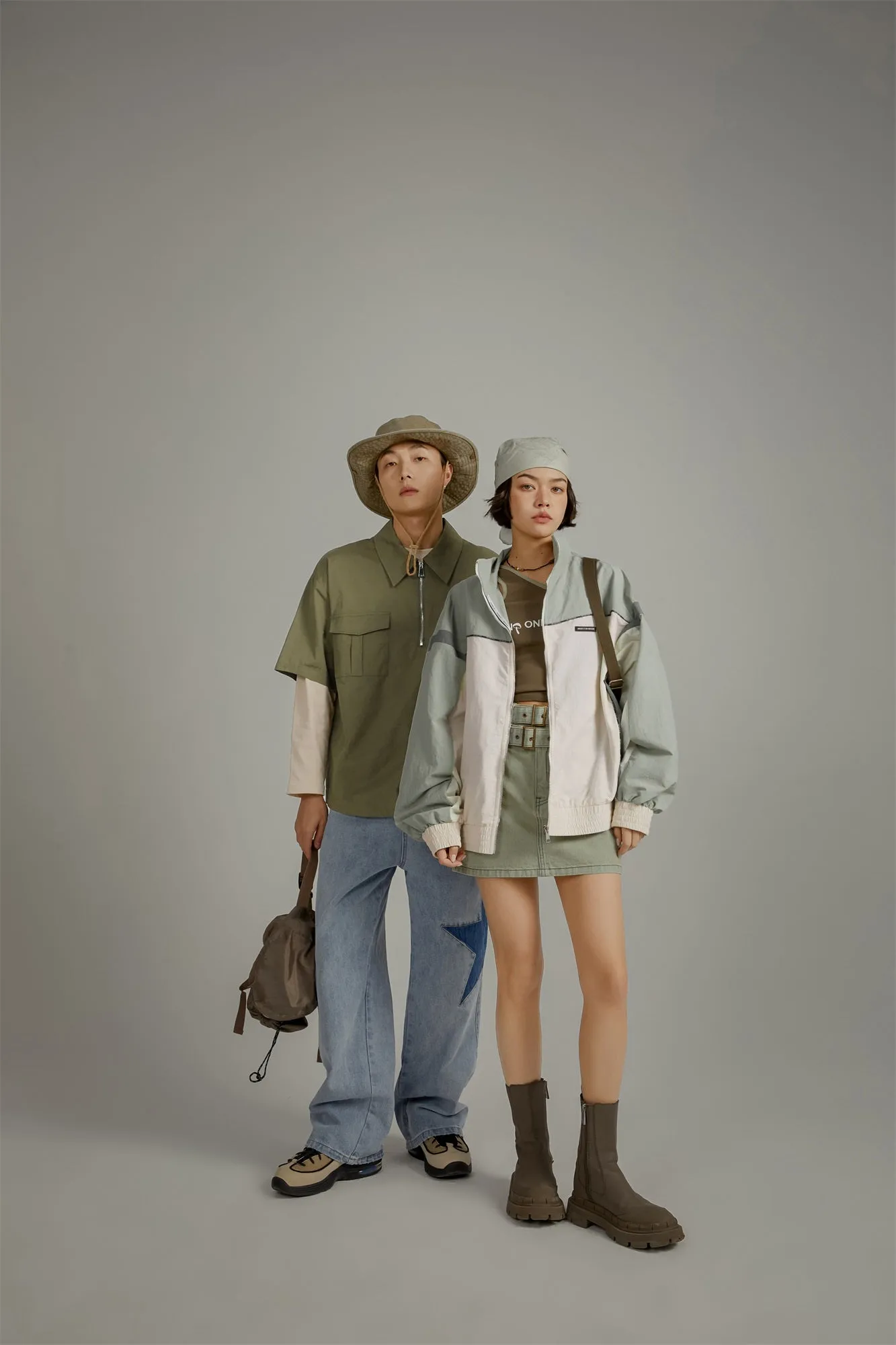 Half-Zip Loose-Fit Anorak Shirt