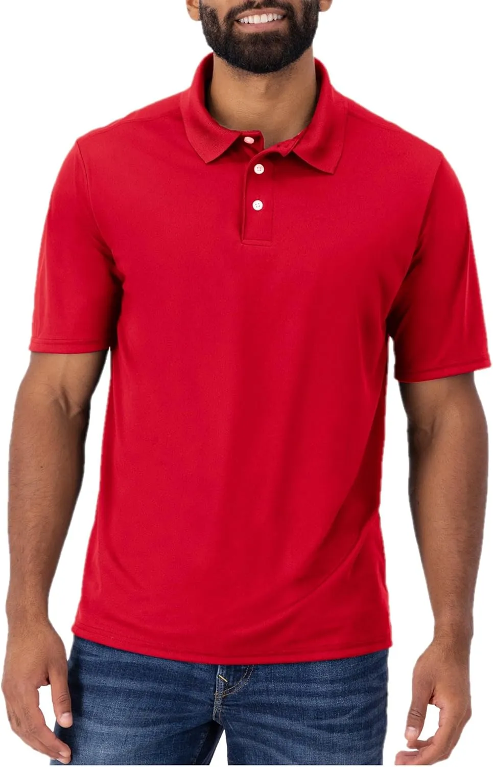 Hanes Sport Men's Polo Shirt, Men's Cool DRI Moisture-Wicking Performance Polo Shirt, Jersey Knit Performance Polo Shirt
