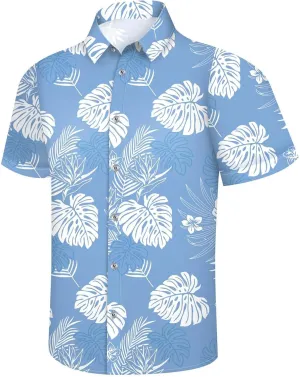 Hawaiian Shirt for Men Button Down Short Sleeve Summer Shirt Loose Fit Floral Printed Beach Travel Hiking Shirts