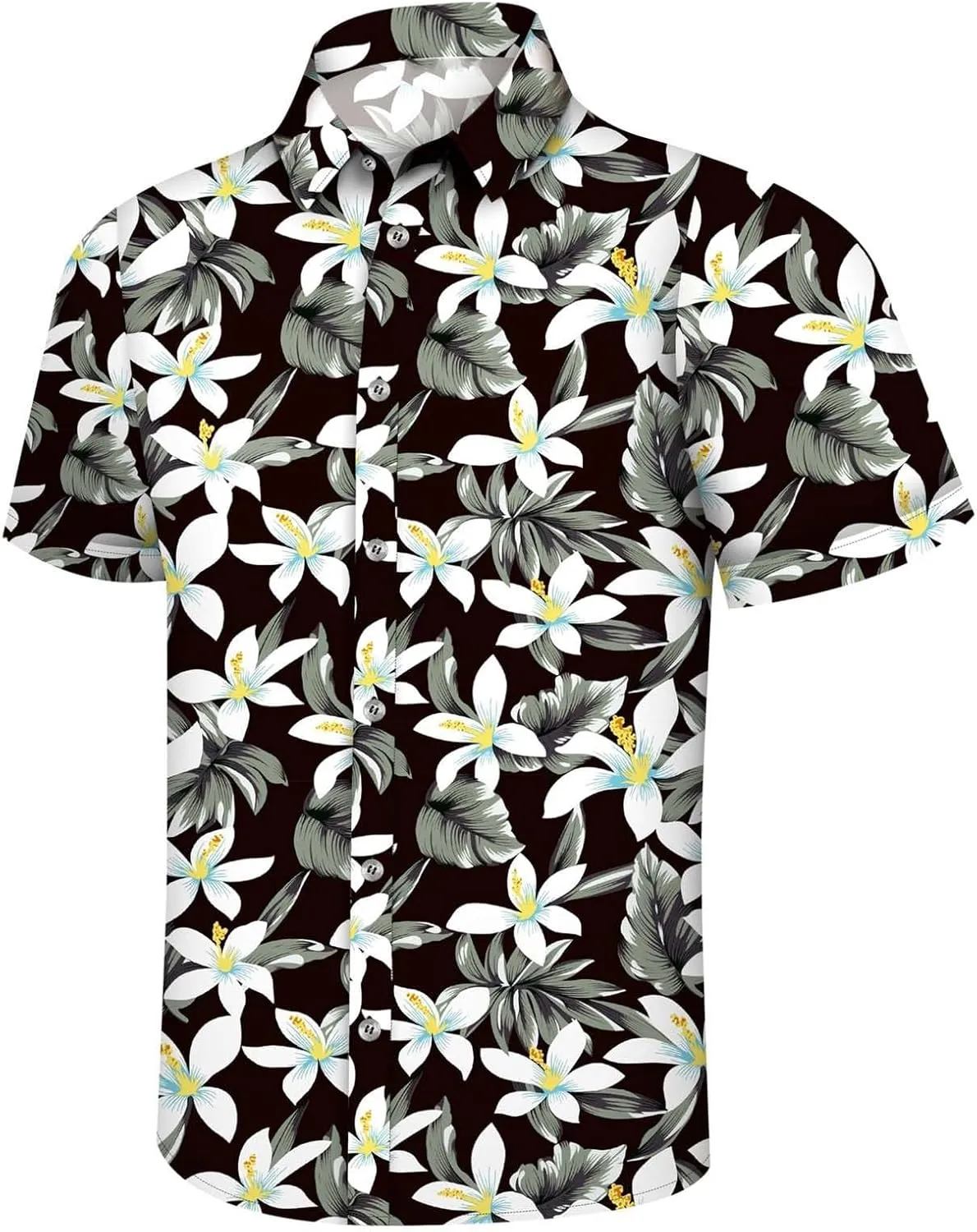 Hawaiian Shirt for Men Button Down Short Sleeve Summer Shirt Loose Fit Floral Printed Beach Travel Hiking Shirts