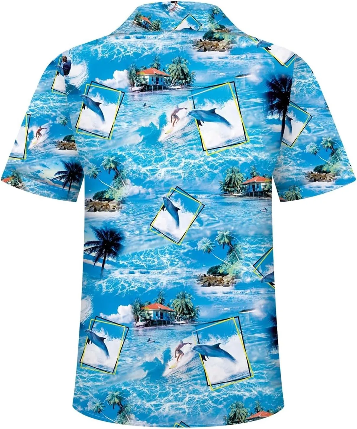 Hawaiian Shirt for Men Button Down Short Sleeve Summer Shirt Loose Fit Floral Printed Beach Travel Hiking Shirts